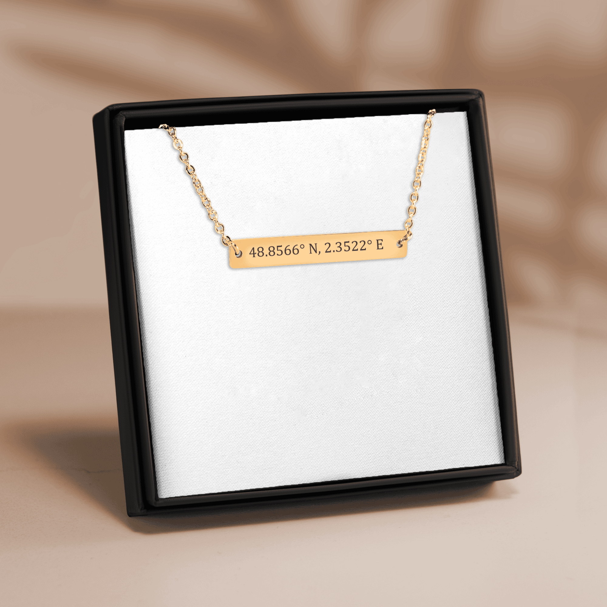 Coordinates Numbers Horizontal Bar Necklace