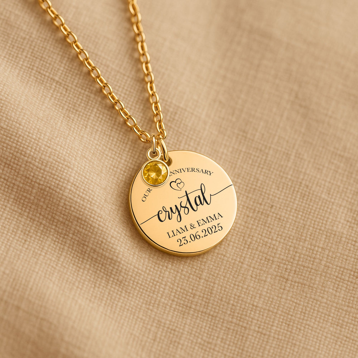 Coin Necklace with Birthstone
