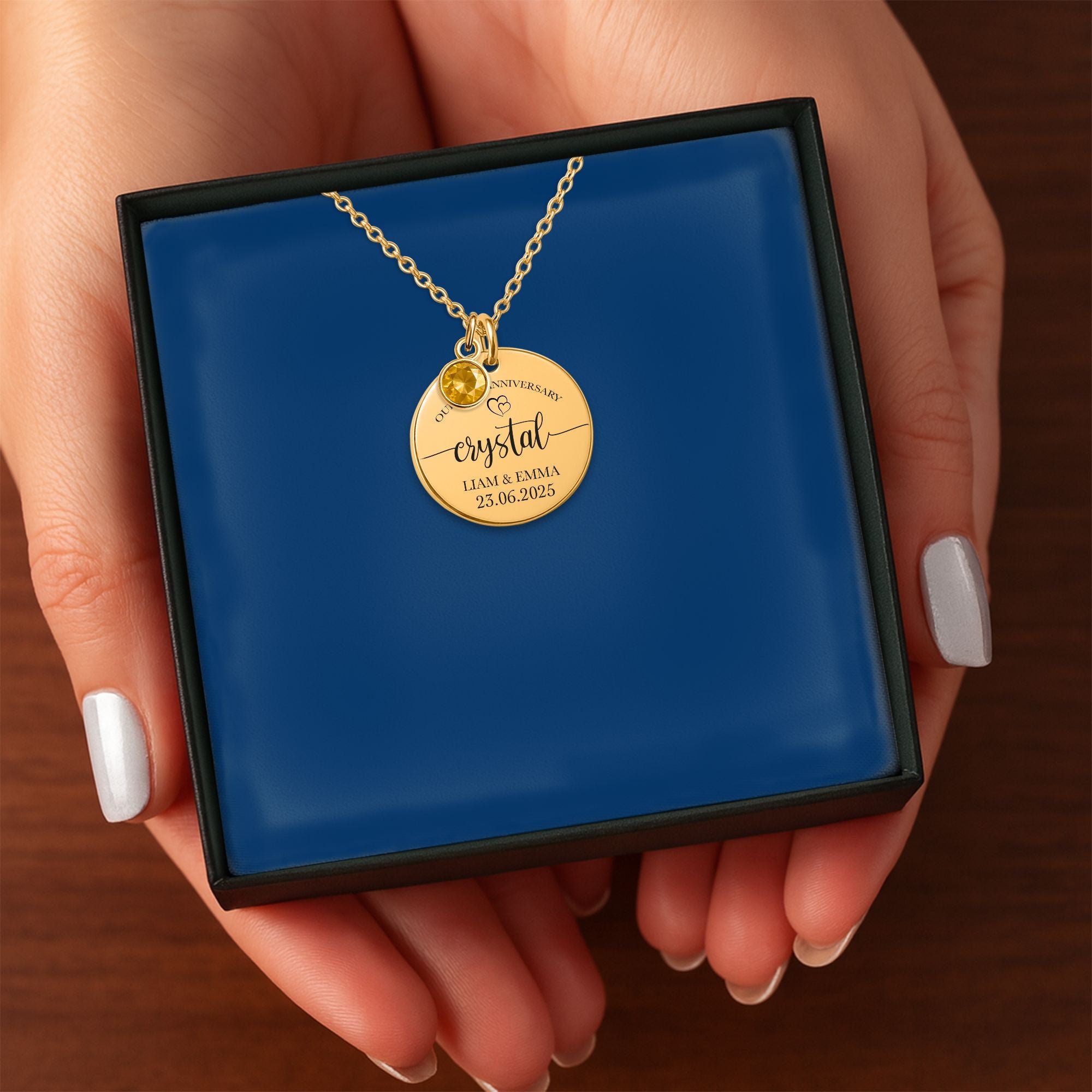 Coin Necklace with Birthstone